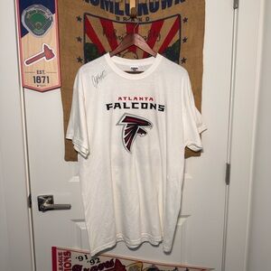 *SIGNED* Vintage Y2K ATLANTA FALCONS Chauncey Davis Early Bird 92 Tee (XL)